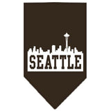 Seattle Skyline Screen Print Bandana Cocoa Large