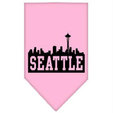 Seattle Skyline Screen Print Bandana Light Pink Large