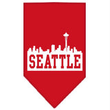 Seattle Skyline Screen Print Bandana Red Large