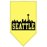 Seattle Skyline Screen Print Bandana Yellow Large