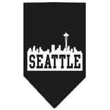 Seattle Skyline Screen Print Bandana Black Small