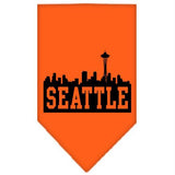 Seattle Skyline Screen Print Bandana Orange Small