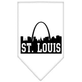 St Louis Skyline Screen Print Bandana White Small