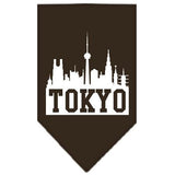 Tokyo Skyline Screen Print Bandana Cocoa Large