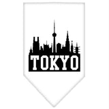 Tokyo Skyline Screen Print Bandana White Large