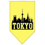 Tokyo Skyline Screen Print Bandana Yellow Large