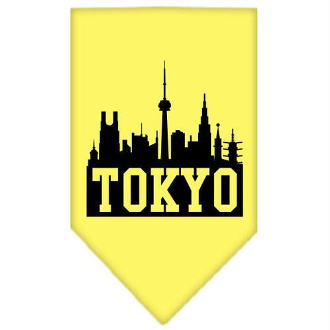 Tokyo Skyline Screen Print Bandana Yellow Large