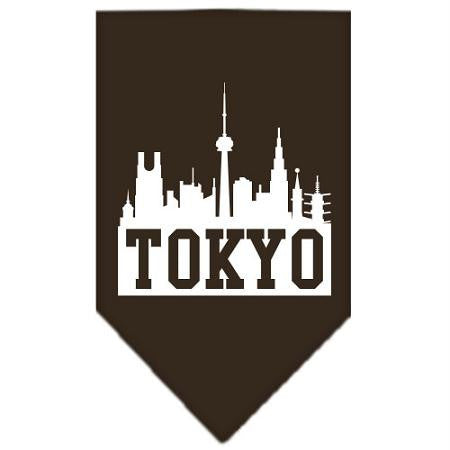 Tokyo Skyline Screen Print Bandana Cocoa Small