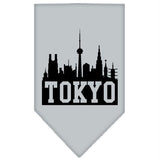 Tokyo Skyline Screen Print Bandana Grey Small