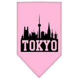 Tokyo Skyline Screen Print Bandana Light Pink Small