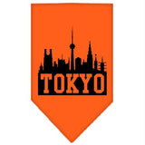 Tokyo Skyline Screen Print Bandana Orange Small