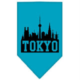 Tokyo Skyline Screen Print Bandana Turquoise Small