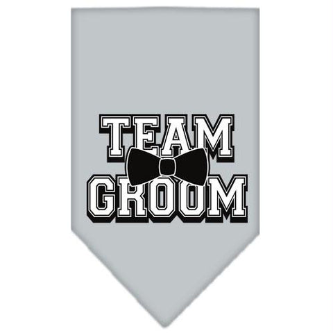 Team Groom Screen Print Bandana Grey Large