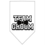 Team Groom Screen Print Bandana White Large