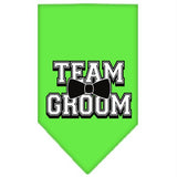 Team Groom Screen Print Bandana Lime Green Small