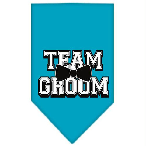 Team Groom Screen Print Bandana Turquoise Small