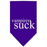 Vampires Suck Screen Print Bandana Purple Small