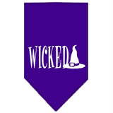 Wicked Screen Print Bandana Purple Large