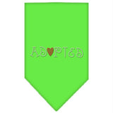 Adopted Rhinestone Bandana Lime Green Large