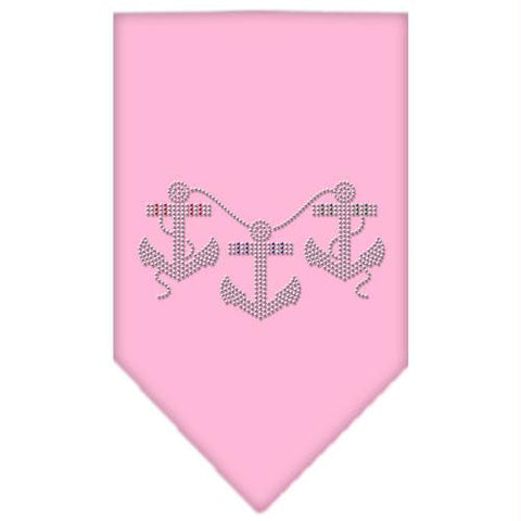 Anchors Rhinestone Bandana Light Pink Large