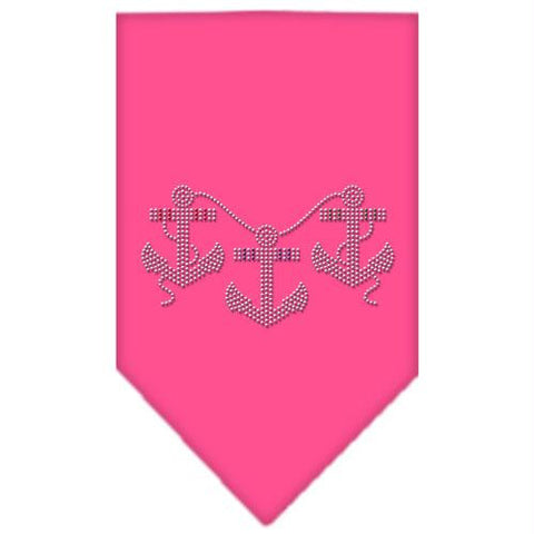 Anchors Rhinestone Bandana Bright Pink Small