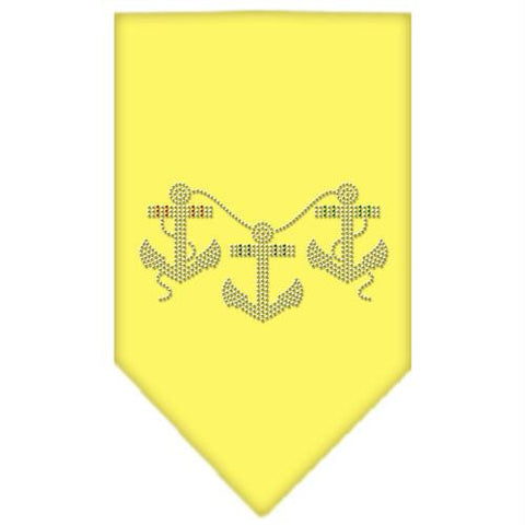 Anchors Rhinestone Bandana Yellow Small