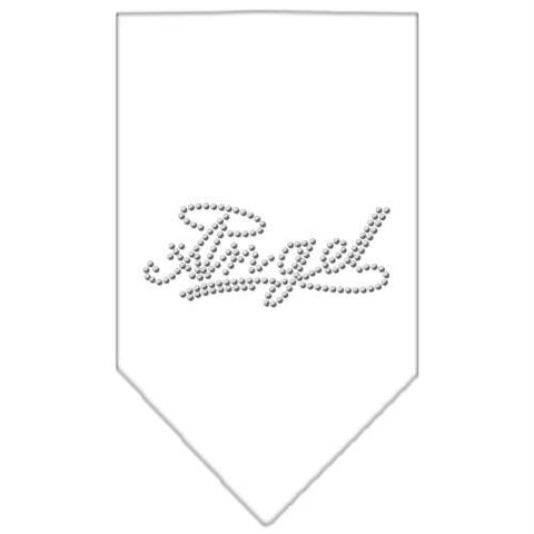 Angel Rhinestone Bandana White Large