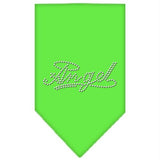 Angel Rhinestone Bandana Lime Green Small