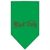 Bad Dog Rhinestone Bandana Emerald Green Large