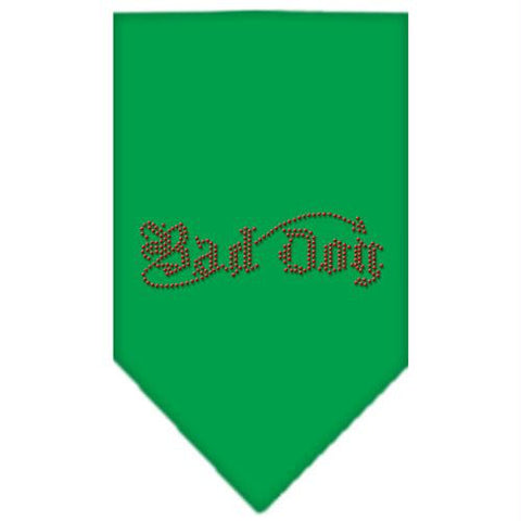 Bad Dog Rhinestone Bandana Emerald Green Large