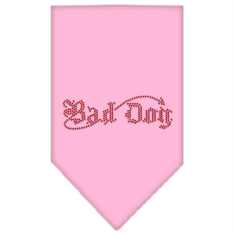 Bad Dog Rhinestone Bandana Light Pink Large