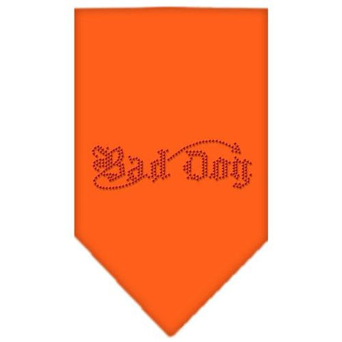 Bad Dog Rhinestone Bandana Orange Large