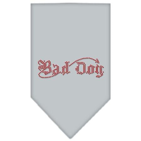 Bad Dog Rhinestone Bandana Grey Small