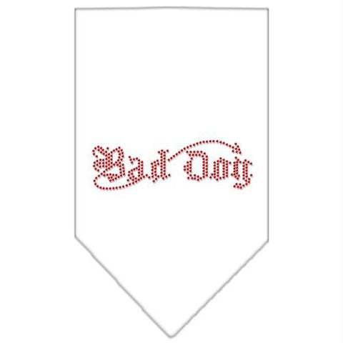 Bad Dog Rhinestone Bandana White Small