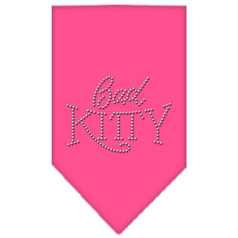 Bad Kitty Rhinestone Bandana Bright Pink Small