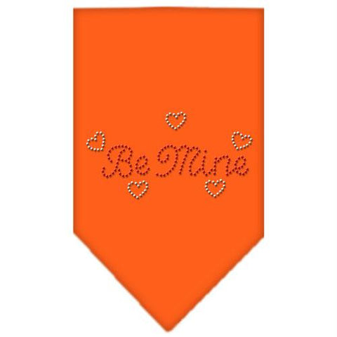 Be Mine Rhinestone Bandana Orange Large