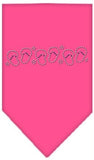 Beach Sandals Rhinestone Bandana Bright Pink Small