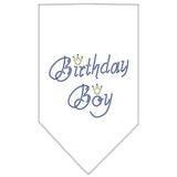 Birthday Boy Rhinestone Bandana White Large