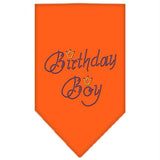 Birthday Boy Rhinestone Bandana Orange Small