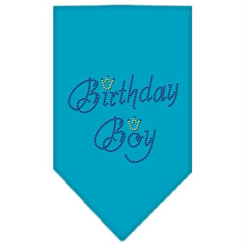 Birthday Boy Rhinestone Bandana Turquoise Small