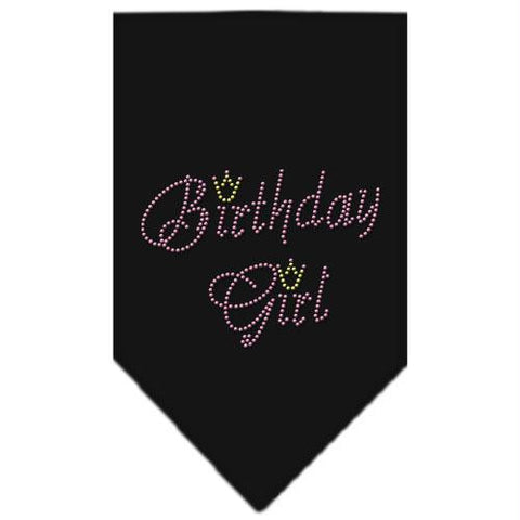 Birthday Girl Rhinestone Bandana Black Large