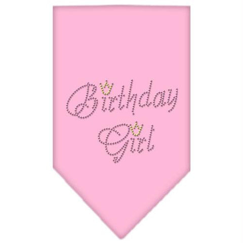 Birthday Girl Rhinestone Bandana Light Pink Large