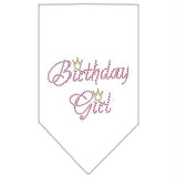 Birthday Girl Rhinestone Bandana White Large