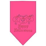 Happy Halloween Rhinestone Bandana Bright Pink Small