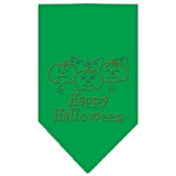 Happy Halloween Rhinestone Bandana Emerald Green Small