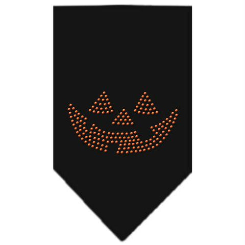 Jack O Lantern Rhinestone Bandana Black Large