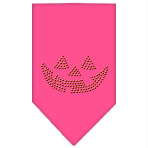 Jack O Lantern Rhinestone Bandana Bright Pink Large