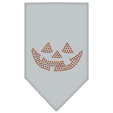 Jack O Lantern Rhinestone Bandana Grey Large