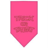 Trick or Treat Rhinestone Bandana Bright Pink Large