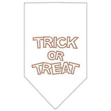 Trick or Treat Rhinestone Bandana White Small